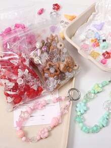 30g Cuentas de acrílico de forma de corazón, lazo y espaciadoras de colores aleatorios para hacer pulseras, cadenas de teléfono móvil, pendientes y accesorios de joyería artesanal - Cuentas mixtas de 6-30 mm - Ver 4