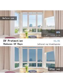 静电吸附隔热膜，可定制窗户玻璃贴膜，防紫外线隐私遮阳贴，适用于阳台、卧室、办公室 - A - 查看 9