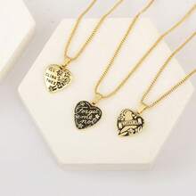 1pc 18K Gold Plated Copper Heart Shaped Pendant Necklace, Luxury Minimalist Jewelry Gift For Women - Gold - View 12