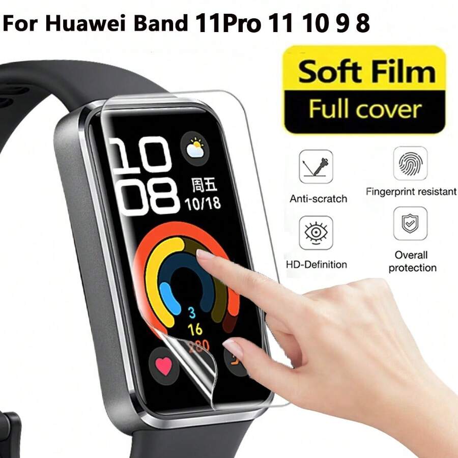 Hydrogel Screen Protector Film For Huawei Band 11Pro/11/10/9/8, Flexible And Durable Non-Glass Protective Film, Smart Watch Accessories - Hydrogel Film 3PCS - View 1