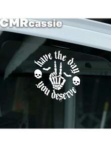 1张骷髅波浪贴纸，汽车贴纸，恐怖汽车贴纸，波浪贴纸，骷髅手贴纸，蝙蝠贴纸，女孩款 - 1pcs - 查看 5