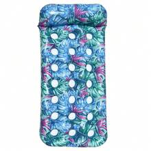 1pc Adult Inflatable Floating Lounger, Thickened Leaf Hole Design Floating Chair, Swimming Pool Floating Bed, Water Recliner, Pool Party, Beach Fun - A - View 7