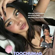 Wispy Bunny Lash Clusters 8-18mm - Soft Individual Eyelash Extensions With Thin Band For A Baddie Manga Look - trắng - Xem 3