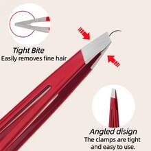 High Quality Stainless Steel Eyebrow Tweezers, Hair Removal Pliers, Ingrown Hair Tweezers, Angled Eyebrow Tweezers, Facial Care Tools - Upgraded Version - View 3