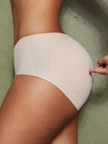 女士塑形内裤，带可拆卸臀垫，无缝设计，提拉丰臀，打造完美身材 - 杏色 - 查看 6