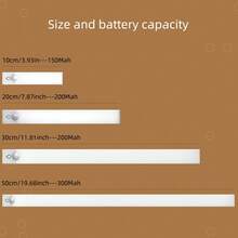 6pcs/1pc Rechargeable LED Sensor Cabinet Light, Wireless LED Night Light For Wardrobe, Stairs, Decoration, Bedroom, Kitchen, Closet, Corridor, Detachable, USB Powered, 200mAh/400mAh - Solid Color - View 11