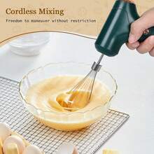 Gun-Shaped Handheld Electric Milk Frother, Stainless Steel Mixing Head, Suitable For Mixing Milk, Eggs, Flour, Coffee, Chocolate And Other Foods In The Kitchen. Kitchen Food Mixing Tool. Spring And Summer Product Promotion. - Multicolor - View 6