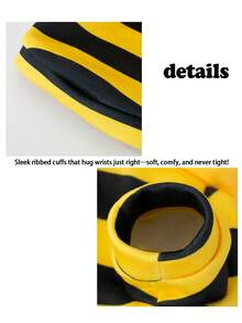 1件条纹蜜蜂图案宠物卫衣，小型宠物秋冬保暖卫衣，可爱蜜蜂设计，小型犬户外宠物服装，猫咪服装，情人节礼物 - 彩色 - 查看 7