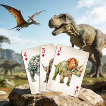 1 Set Jurassic Dinosaur Series Playing Cards, Dreamy And Thrilling, Combining Mysterious Background And Cute Messengers, Unexpected Magic Surprises In Every Game, Essential For Leisure And Entertainment - Apricot - View 8