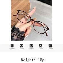1 Pair Of Y2K Style Rectangular Frame Women's Glasses Harajuku Fashion Glasses, Daily Wear, Small Frame Glasses - Multicolor - View 4
