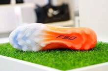 Adidas 男鞋女鞋 新款運動鞋比賽訓練實戰F50 ELITE 2G/3G AG足球鞋 - 橙色/藍色 - 查看 9