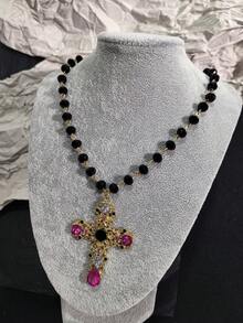 1 chiếc vòng cổ mặt thánh giá pha lê nhân tạo phong cách Gothic, phong cách Baroque Bohemian dành cho phụ nữ - Nhiều màu - Xem 17