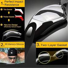 Waterproof Anti-Fog Swimming Goggles With Nose Clip, Ear Plugs And Swimming Cap, Unisex - Multicolor - View 4