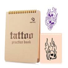 10pcs/Book Silicone Tattoo Practice Skin - 1mm Double-Layer Fake Tattoo Skin Makeup Tattoo Practice For Beginners, Synthetic Leather - Apricot - View 8