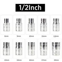 1 Set Manual Tools: Ratchet Wrench, 24-Tooth Straight Handle, 72-Tooth Bent Handle, Quick Release, Bi-Directional, Car Repair Hardware Tools 1/4", 1/2" Large & Small Short Hex Socket Tools 8-32mm, Quick Car Repair Mechanic Socket Set - A - View 13