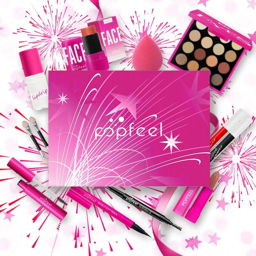 Set de maquillaje mate hidratante POPFEEL, esencial para principiantes, ¡opción de regalo perfecta para las fiestas!