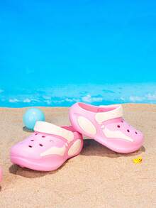 儿童时尚透气休闲耐穿破洞鞋，儿童沙滩凉鞋，儿童凉鞋 - 粉色 - 查看 10