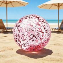 1pc Transparent Sequin Inflatable Water Ball, Summer Beach Party Decor, Swimming Pool Floating Toy - Multicolor - View 4