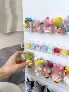 1pc Transparent Display Shelf, Wall Mounted Storage Box, Thickened PS Acrylic Figurine Doll Showcase Cabinet, Multi-Functional Storage & Display Rack - View 7