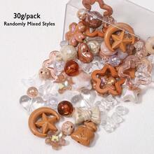 30g Cuentas de acrílico de forma de corazón, lazo y espaciadoras de colores aleatorios para hacer pulseras, cadenas de teléfono móvil, pendientes y accesorios de joyería artesanal - Cuentas mixtas de 6-30 mm - Ver 11