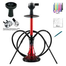 2-Hose Hollow Carved Hookah Set | Lightweight Alloy Hookah Body | Complete Accessories (Silicone Bowl, Hose, Charcoal Tray, Foil, And Mouthpiece) - one-size - View 9
