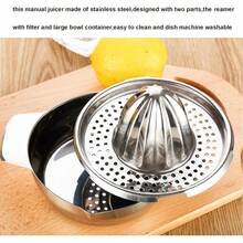 Exprimidor manual de limón de acero inoxidable, exprimidor de cítricos con recipiente de almacenamiento - Tazón para exprimidor de jugo - Ver 4
