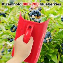 Heavy Duty Red Plastic Berry Picker With Metal Comb And Ergonomic Handle - Large Capacity (800-900 Berries) Blueberry Rake Scoop, Suitable For Elderberries, Lingonberries, Huckleberries, Cloudberries - Dishwasher Fruit Picking Tool - Multicolor - View 2