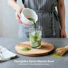 8Pcs Matcha Whisk Set With Floral Ceramic Matcha Bowl, Wooden-Handled Sifter, Bamboo Whisk, Whisk Holder, Bamboo Scoop, Scoop Rest, Spoon, Tea Towel, Greeting Card, Gift For Beginners - 粉紅色的 - 查看 5