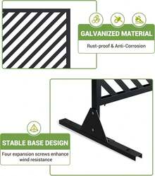 Pantalla de privacidad de metal de resistencia pesada para patio al aire libre, panel decorativo resistente a la oxidación | Diseño a prueba de intemperie | Pantalla de privacidad del patio - 35,4 x 70,8 pulgadas - Ver 2