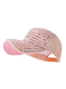 1pc Women's Adjustable Rhinestone Baseball Cap, Fashionable Versatile Peaked Hat For Couple - Baseball Cap - View 18