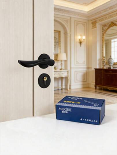 Modern Minimalist Indoor Room Door Silent Split Door Lock, Universal Solid Door Handle For Interior Wooden Doors, High-End Luxury, Suitable For Both Household And Engineering Use Wooden Door Locks