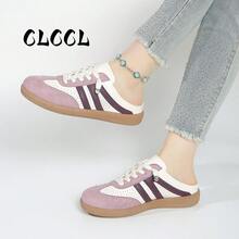 Sandal Olahraga Slip-On Jala Datar Wanita Terbaru, Desain Olahraga Luar Ruangan Terkini - Purple - View 5