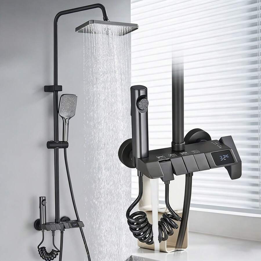 Système de douche - gris canon de fusil - Voir 1
