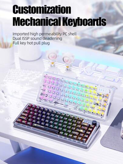 K75 可定制有线 RGB 机械游戏键盘，带热插拔轴体