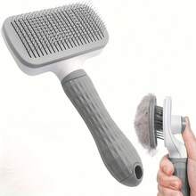 1 pieza Cepillo de silicona fácil de limpiar, adecuado para gatos y perros, peine autolimpiable con un solo clic, agarre cómodo - una opción ideal para la pérdida de pelo y el aseo durante todo el año - Multicolor - Ver 9