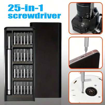 Juego de 25 en 1 de destornilladores de precisión, kit de herramientas de reparación multifuncional adecuado para gafas, portátiles, teléfonos inteligentes, relojes, juguetes y talla grande