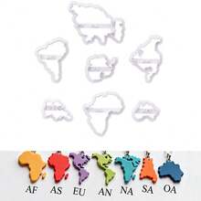 7 Continents Shaped Polymer Clay Cutter, DIY Handmade Earring Mold, Craft Designer Jewelry Making Tool Supplies - Pastel - View 9