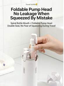 Bộ 1 chai du lịch có thể tháo rời và rửa sạch, chống rò rỉ, bao gồm nước hoa hồng, sữa dưỡng thể, dầu gội và sữa tắm. - Chai phân phối - Xem 12