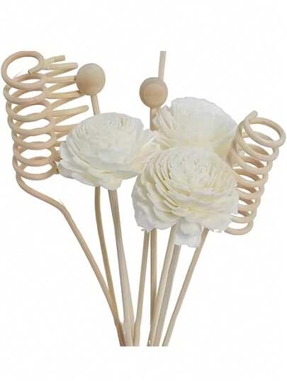 Set de 9 piezas de difusor de aroma de ratán con fragancia floral, productos perfumados sin llama para el hogar y la sala de estar