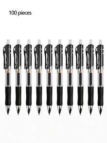 50/100pcs Click Pen Large Capacity 0.5mm Black Gel Pen Quick-Drying Durable Student Exam Office Signature Pen - Ballpoint Pen - View 13