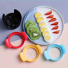 4件套三合一切蛋器/切丁器 - 可用于切片、切丁和切碎鸡蛋、水果和蔬菜 - 厨房工具和小工具 - 彩色 - 查看 1