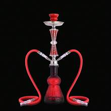 Bộ Shisha gồm 2 ống hút, 2 đầu nối, dài 55 cm. Bộ shisha hoàn chỉnh 20 inch bao gồm bình thủy tinh, chén sứ, kẹp than và ống hút bằng da. - Đỏ - Xem 7