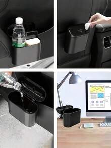 Car Trash Can With Lid, Universal Mini Leak-Proof Garbage Can, Suitable For Car Doors, Front And Rear Seats, Waterproof Tabletop, Applicable To Car, Office, Bedroom, Home, Unisex, Car Interior Storage And Organization, Essential Car Accessory. - Multicolor - View 3