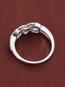 1 pieza Anillo de mujer con diseño delicado en forma de corazón con circonita cúbica, regalo para ocasiones especiales - Multicolor - Ver 5