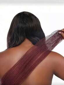 1pc African Net Loofah, Unisex, Can Be Used For Body Exfoliation, Body Scrub, Back Scrub, Makes Skin Smooth, Stretchable Up To 66 Inches - Multicolor - View 1