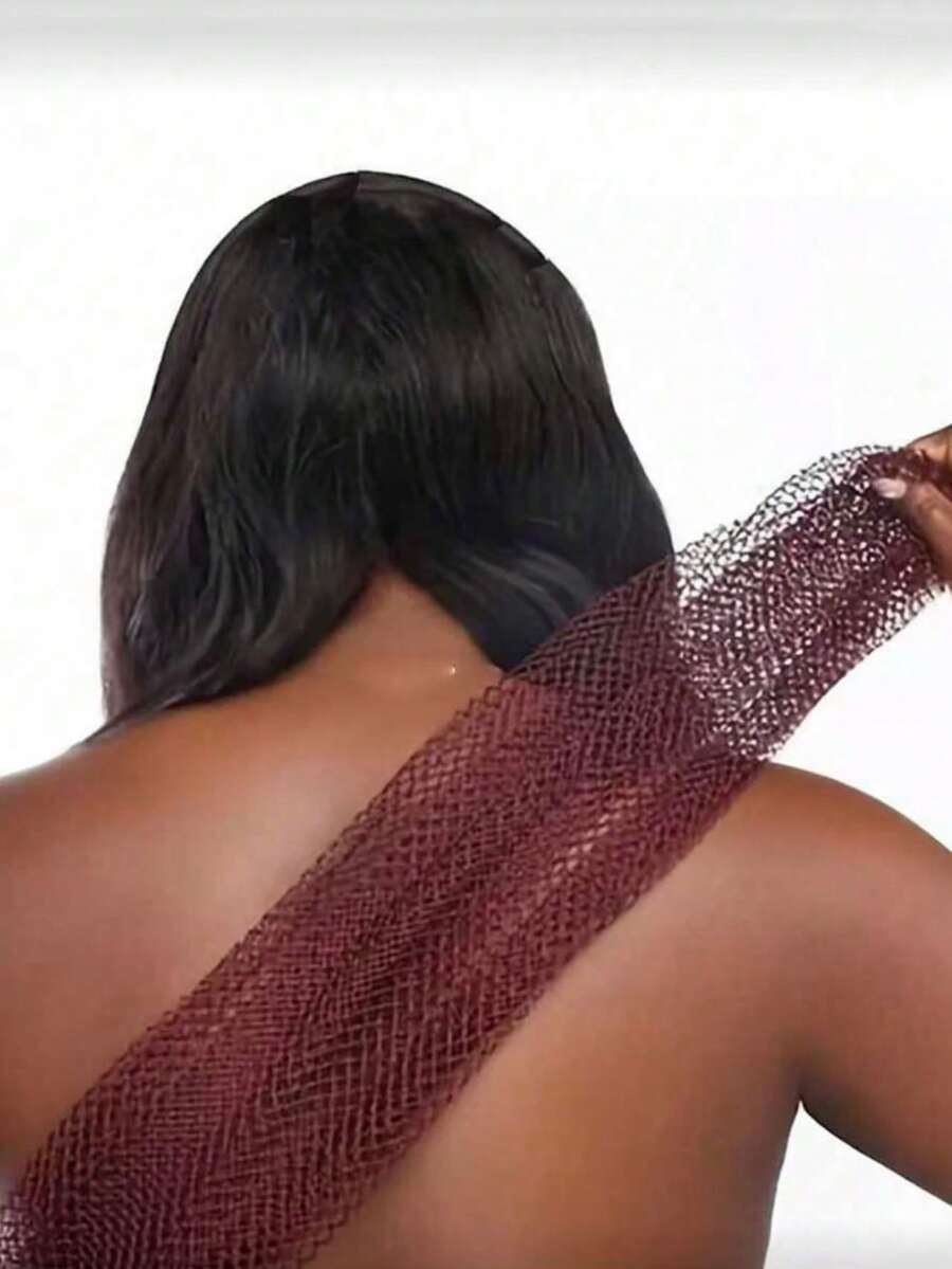 1pc African Net Loofah, Unisex, Can Be Used For Body Exfoliation, Body Scrub, Back Scrub, Makes Skin Smooth, Stretchable Up To 66 Inches - Multicolor - View 1