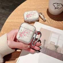 1pc Transparent Soft TPU Case With Cherry Blossom Design, Compatible With Apple 1/2/3/4, Pro 3, Wireless Bluetooth Earphone Protective Cover (With Anti-Lost Hook) - Multicolor - View 10