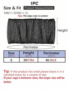1pc Random Edge Color Stretchy Elastic Dense Mesh Bird Cage Cover, Dust Proof, Suitable For Birds All Seasons - Black - View 11