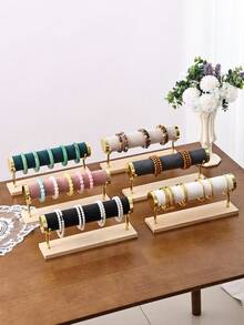 1 chiếc kệ trưng bày trang sức bằng gỗ nguyên khối tối giản, giá đỡ dày dặn nhiều tầng, giá treo vòng cổ và vòng tay, dụng cụ sắp xếp đồ dùng gia đình, kệ trưng bày trên bàn trang điểm. - Giá đựng vòng tay dày dặn màu xanh lá cây, 1-3 tầng. - Xem 5