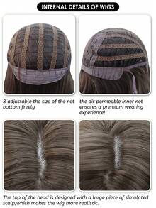 alicegarden 这款28英寸长的合成假发，拥有自然波浪卷发造型，呈现迷人的棕色。它带有刘海设计，并采用耐热纤维制成，确保经久耐用。这款假发非常适合日常佩戴，能够打造自然逼真的效果。 - 棕色 - 查看 10